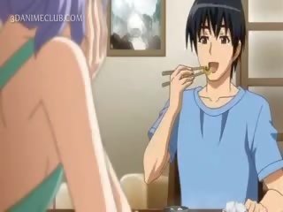 Verlegen hentai pop in apron jumping craving piemel in bed