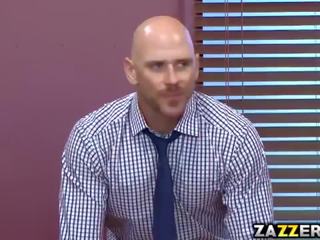 Johnny Sins thick cock suck by his office boss so good