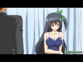 Busty hentai tittyfucking and riding stiff cock Video