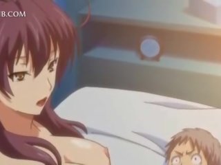 Nevainīgs anime meitene fucks liels dzimumloceklis starp bumbulīši un cunt lūpas