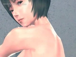 Hot ass anime babe banged from behind gets creampie