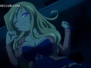 Blonde horny hentai babe teasing cock with a
